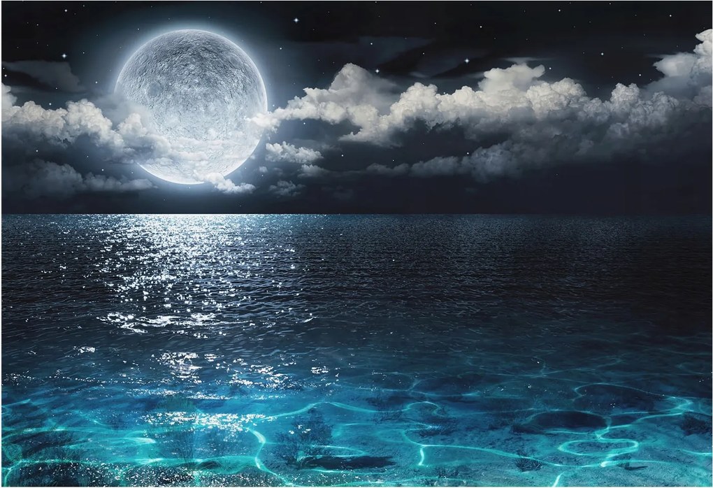 Dekoratív Fotótapéta Hálószobába Éjszakai tenger 152x104 Ragasztó