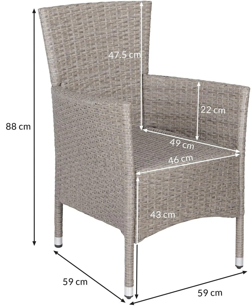 Casaria® Rattan fotel 2 db - krém