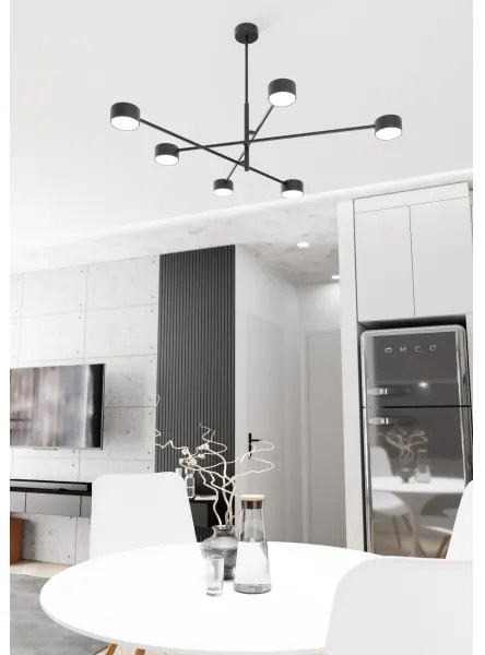 Csillár rúdon NATSU 6xGX53/12W/230V fekete