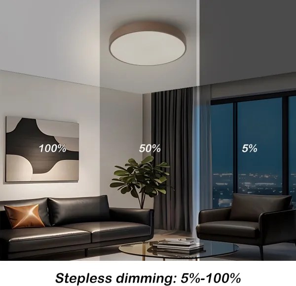 Brilagi - Dimmelhető LED mennyezeti lámpa POOL LED/36W/230V 3000-6000K 30 cm barna + távirányító