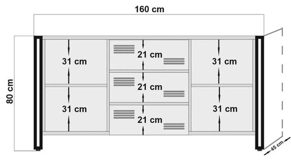 Nappali fal Cosmopolitan 4 (atlanti fenyő + fekete). 1089262