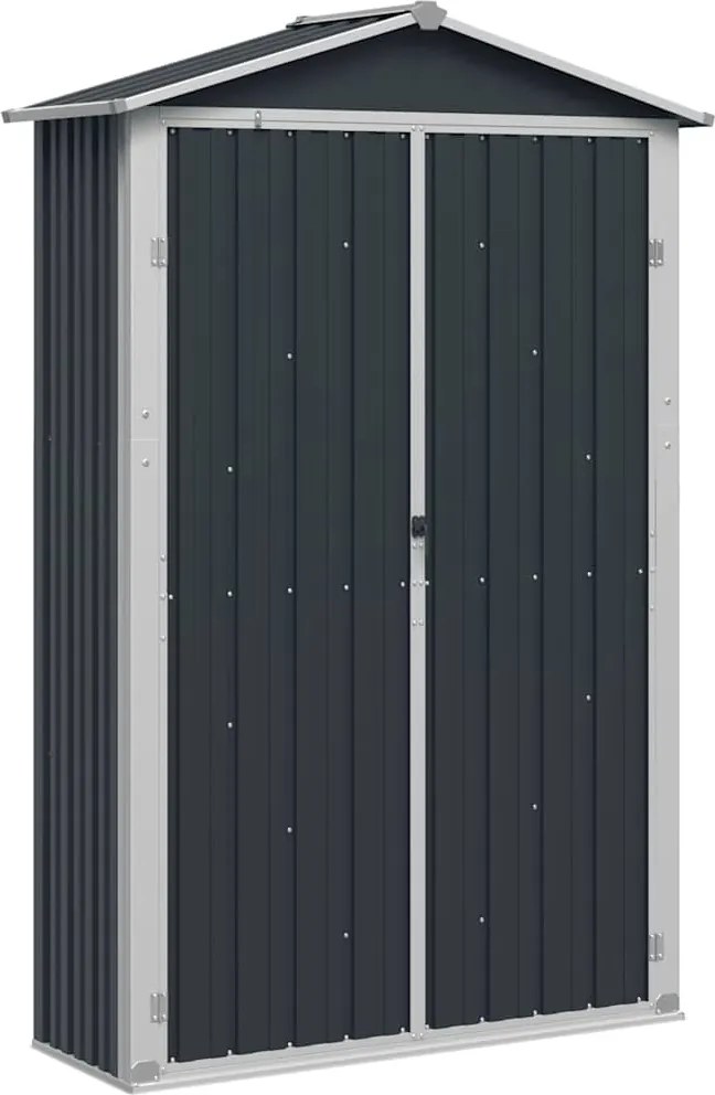 vidaXL antracitszürke horganyzott acél kerti fészer 116x45x175 cm