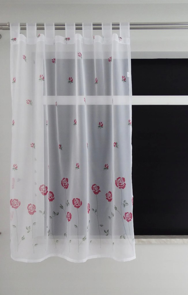 Mg Függöny fátyol Rózsaszín nyomtatás 298/8 Nadrágtartó 140x175 pol