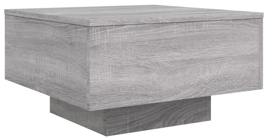 szürke sonoma színű szerelt fa dohányzóasztal 55x55x31 cm