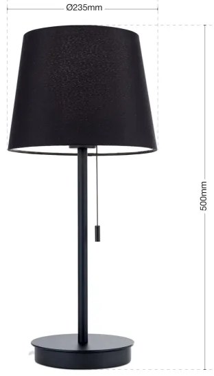 Orion LA 4-1205/1 - Asztali lámpa USB porttal LUDWIG 1xE27/40W/230V fekete