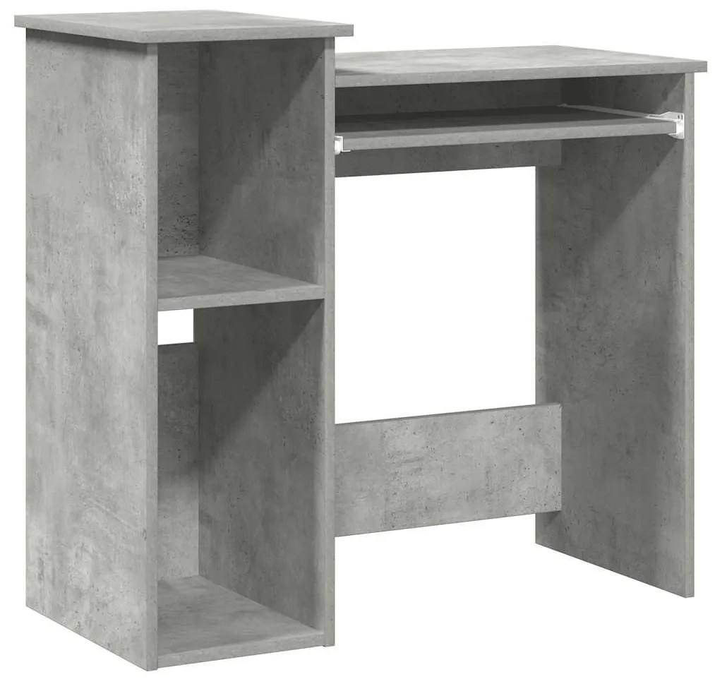 betonszürke forgácslap íróasztal polcokkal 84x40x78 cm