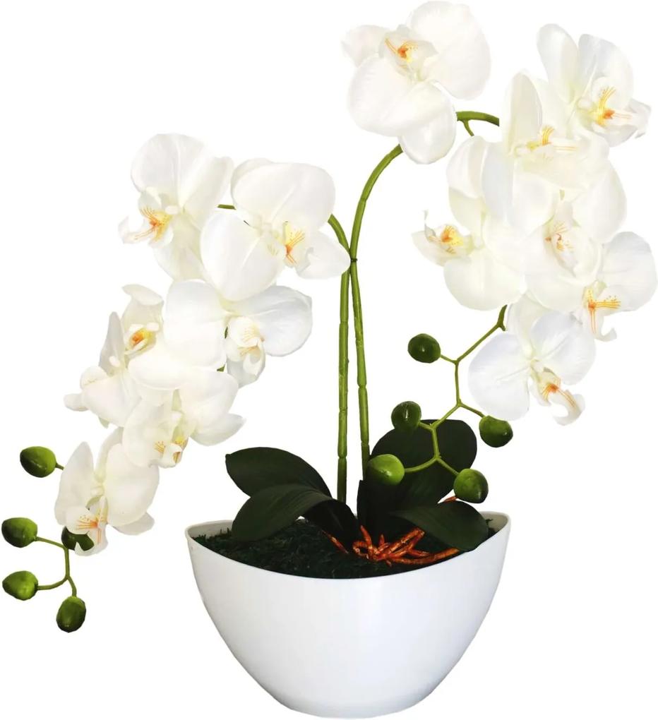 SmileHOME by Pepita Prémium élethű Művirág - Orchidea 50cm - fehér...