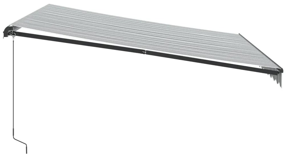 antracitszürke-fehér LED-es kézi napellenző 450 x 300 cm