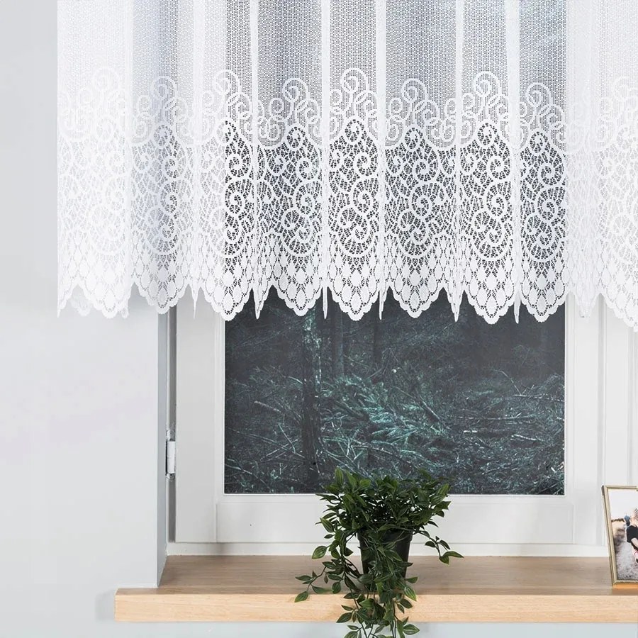 Jacquard Méteráru Függöny 120cm fehér