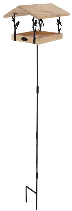 Leszúrható madáretető, lézervágott madár mintával, 131 cm