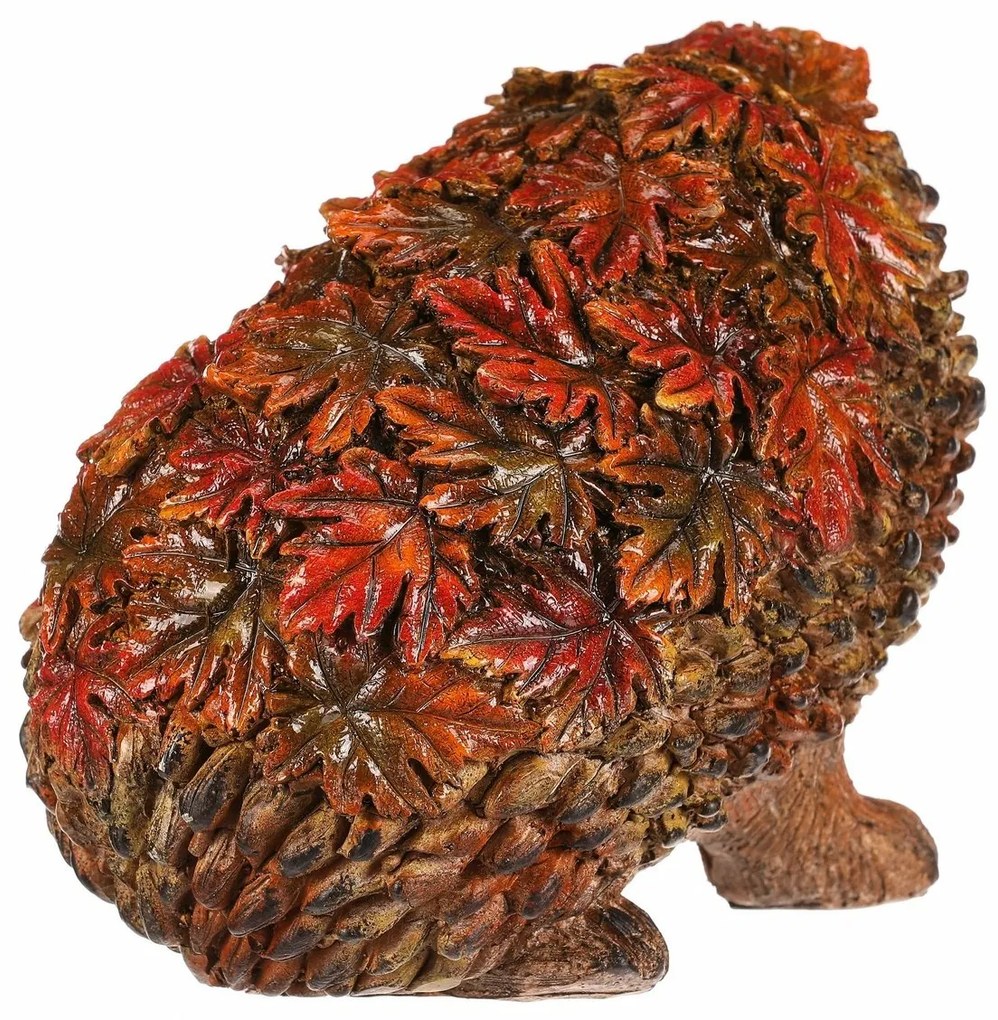 Őszi dekoráció Sündisznó levelekkel, 22 x 13 x 15cm, polirezín