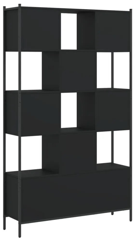 fekete szerelt fa könyvszekrény 102x28x172 cm