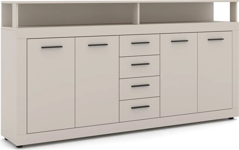 Komód 4 ajtóval és 4 fiókkal kasmír színben – XXL LUNA