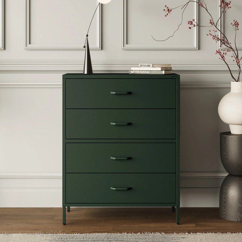 Komód CARLA, 800 x 1015 x 400 mm, Modern:  palack zöld