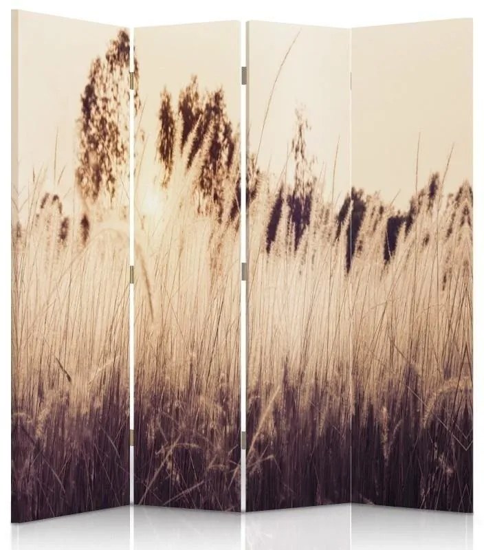 Gario Paraván Magas füvek szepia színben Méret: 145 x 170 cm, Kivitelezés: Forgó paraván 360°