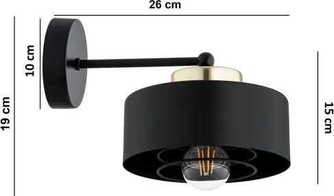 Brilagi - Fali lámpa SPRING 1xE27/60W/230V fekete/arany