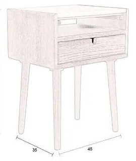 Barna éjjeliszekrény Arda – Dutchbone