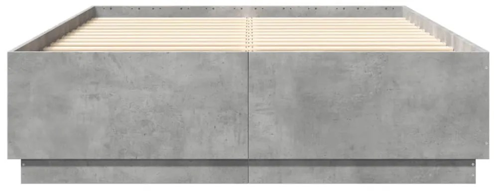 betonszürke szerelt fa ágykeret 120 x 200 cm