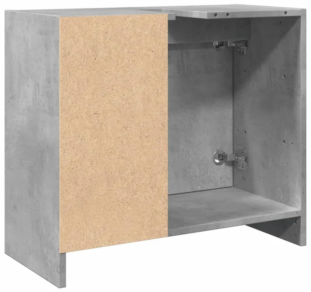 betonszürke szerelt fa mosdószekrény 63 x 29 x 55 cm