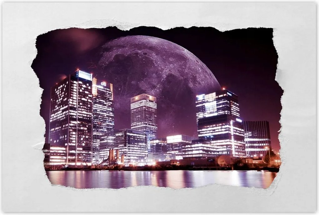 Poszterek 120x80 Lila város éjszaka