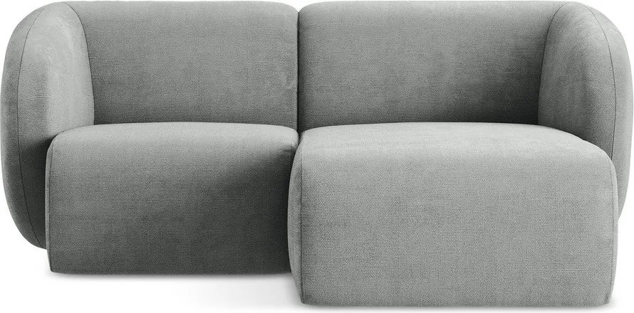 Szürke zsenília sarokkanapé (jobb oldali-heverő résszel) Lani – Makamii