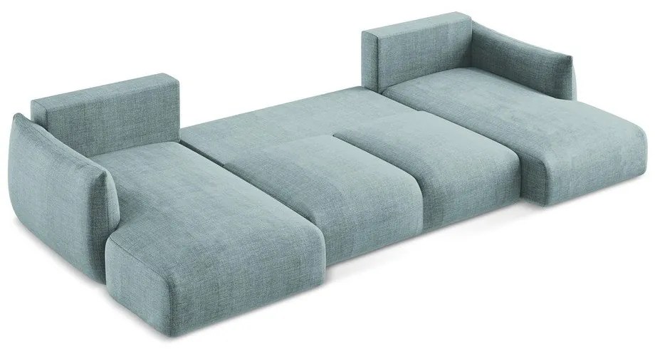Kék kinyitható sarokkanapé (U alakú) Leila – Makamii