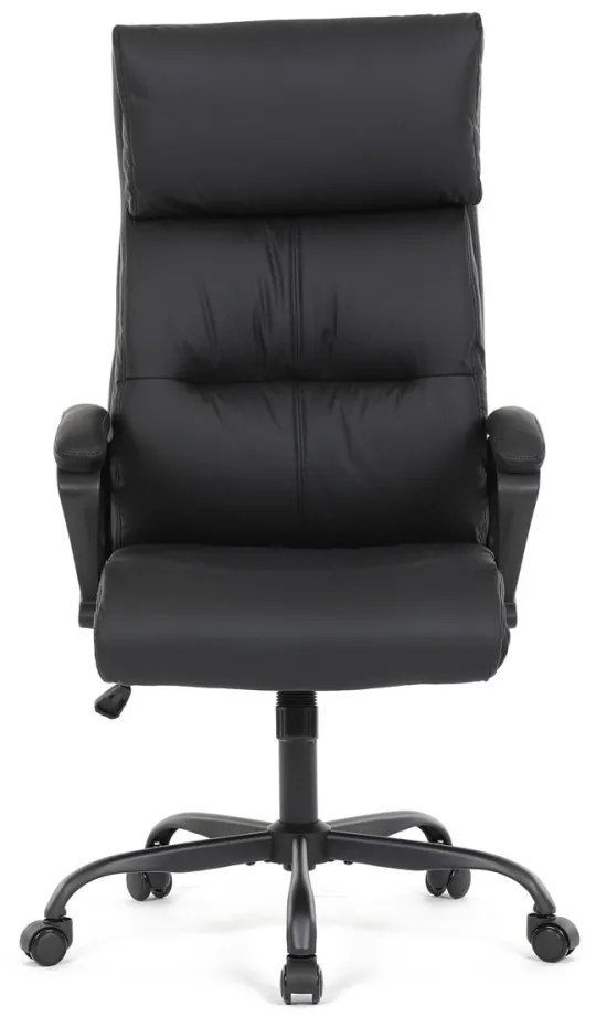 Scaun pivotant de birou confortabil în negru cu tapițerie din piele artificială. KA-Y346