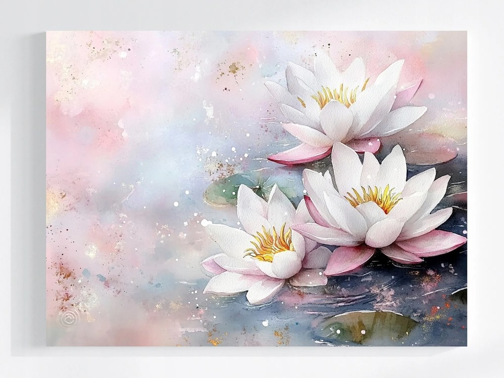 Vászonkép Canvas Természet Víz Virágok Nenufary Vízi Liliom 80x60