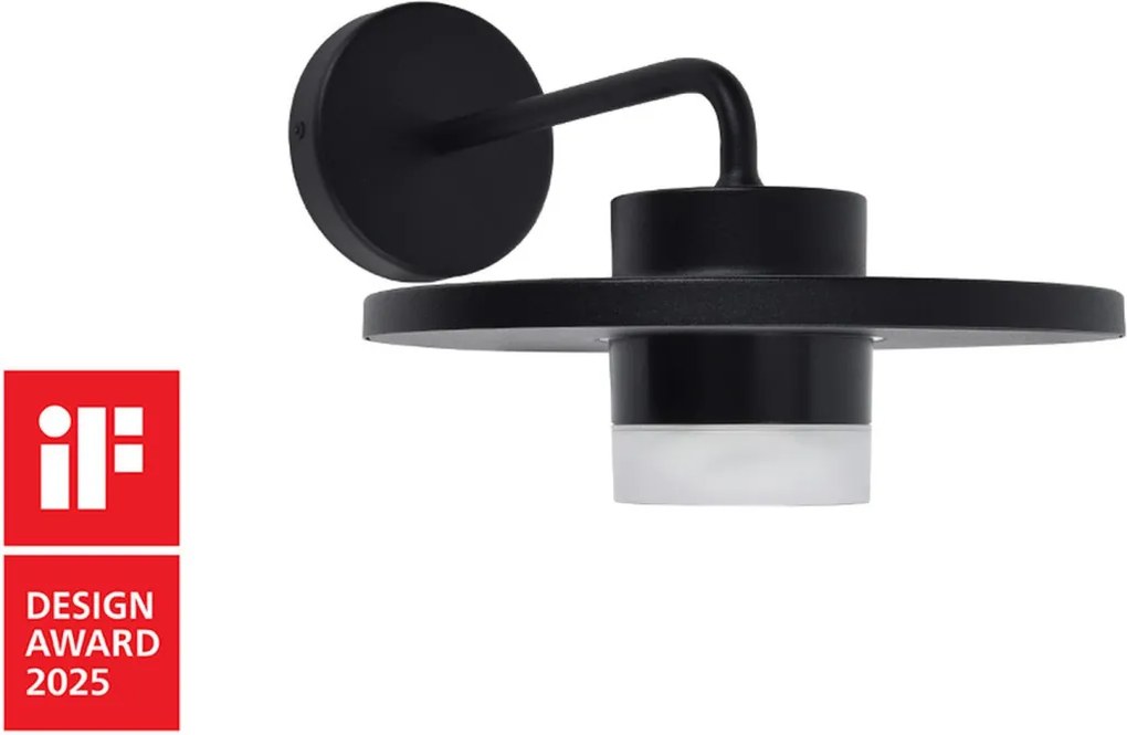 LUTEC 5213402012 PLATO Modern Kültéri Fali Lámpa Fekete LED IP44
