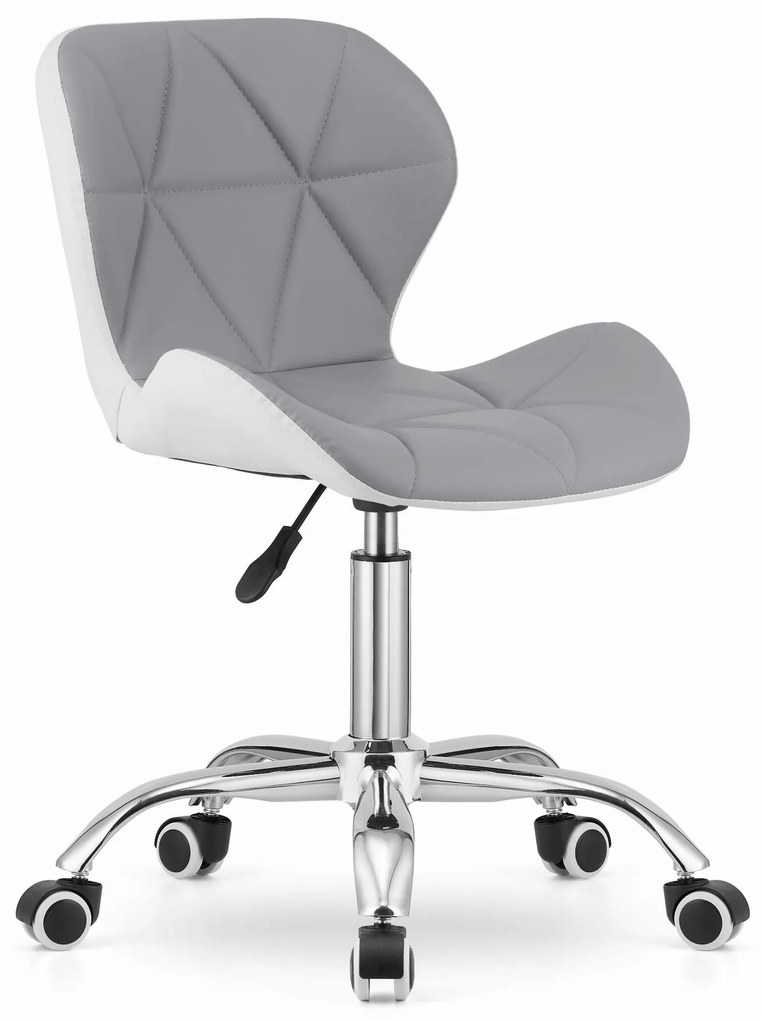 AVOLA irodai szék ökobőr kivitelben, szürke-fehér
