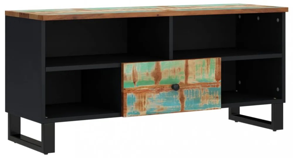 tömör újrahasznosított és szerelt fa TV-szekrény 100x33x46 cm