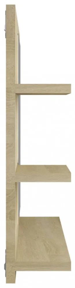 sonoma tölgy színű szerelt fa fürdőszobai tükör 60x10,5x45 cm