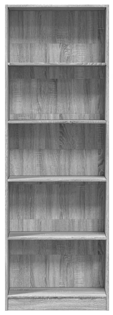 szürke sonoma színű szerelt fa könyvespolc 60 x 24 x 176 cm