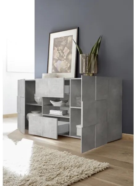 SERIAN beton szürke komód