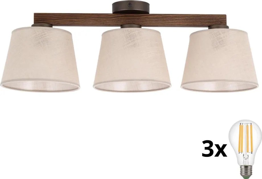 BRILAGI - LED felületre szerelt csillár LATTE 3xE27/15W/230V fenyő/bézs