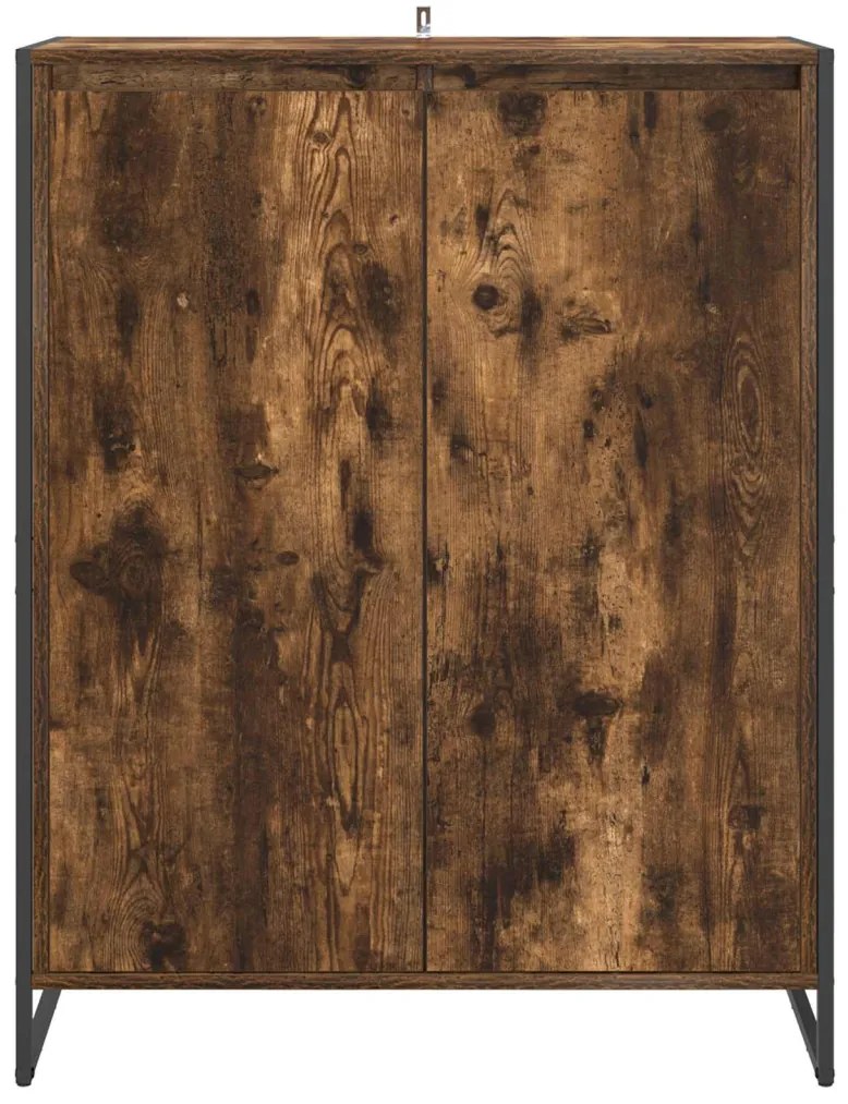 Cipőszekrény tárolóval Füstös tölgy 79 x 36 x 100 cm Faanyag