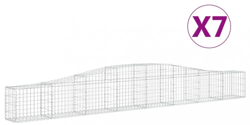 7 db íves horganyzott vas gabion kosár 400x30x40/60 cm