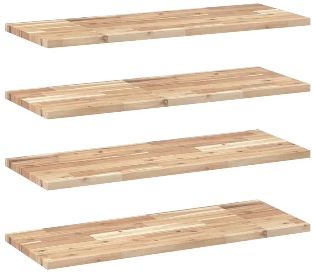 4 db kezeletlen tömör akácfa függőpolc 100 x 30 x 2 cm