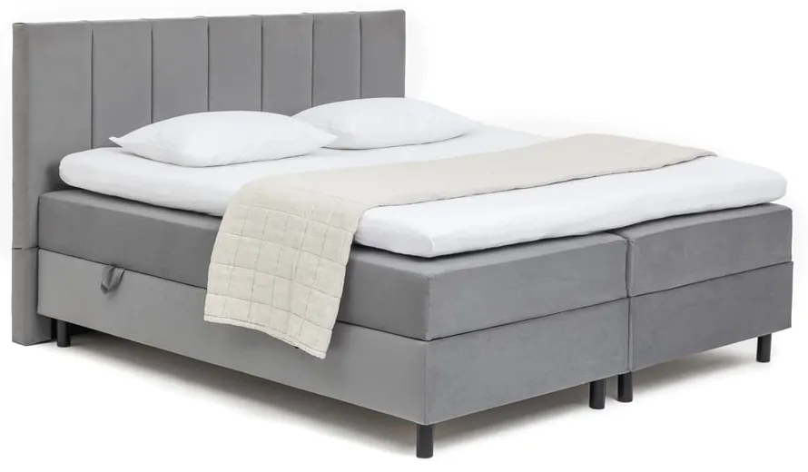 Szürke ágyneműtartós boxspring ágy 180x200 cm Elva Bold Line – Bonami Selection