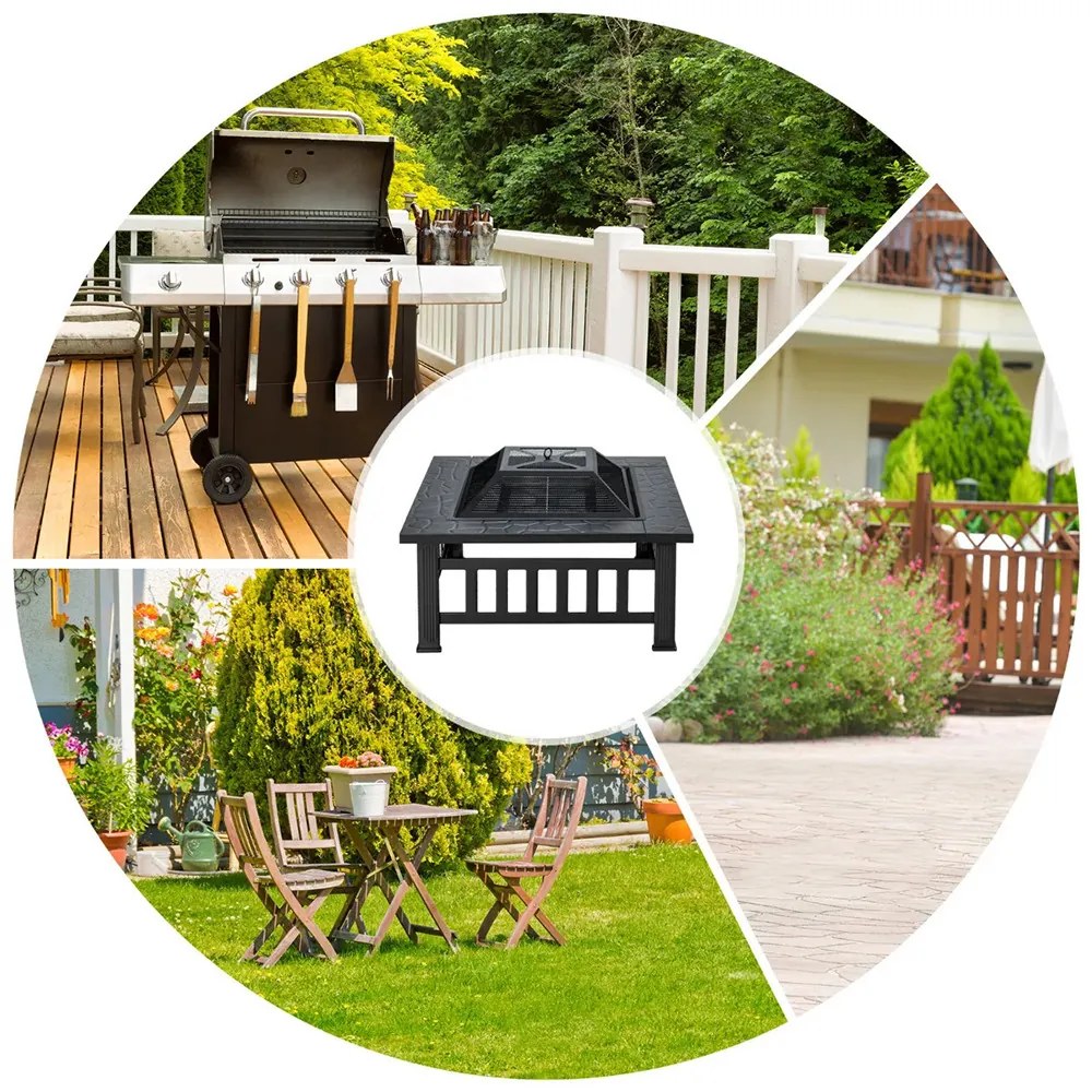 3 az 1-ben tűzrakóhely szikrahálóval