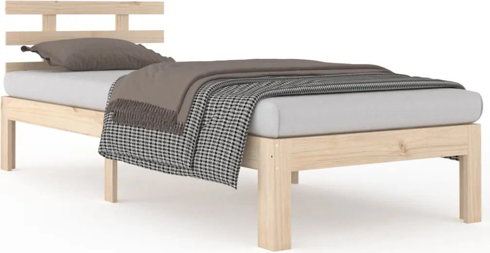 vidaXL Small Single tömör fa ágykeret 75 x 190 cm