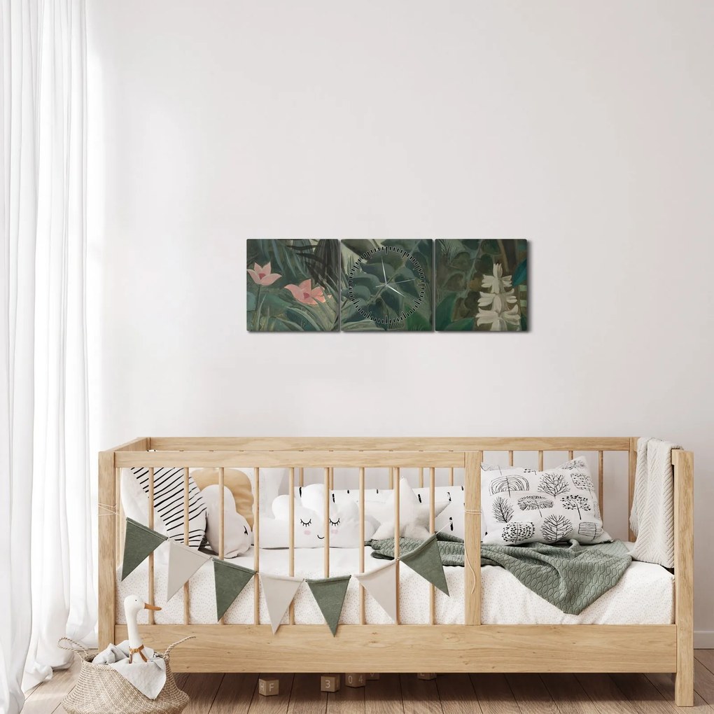 Kép - Henri Rousseau, The Equatorial Jungle, reprodukciók (órával) (90x30 cm)