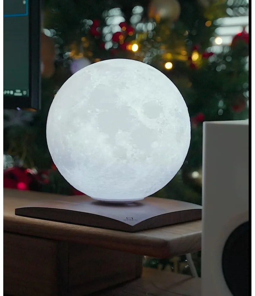 Sötétbarna diófa LED asztali lámpa (magasság 19,5 cm) Smart LunaSpin – Gingko