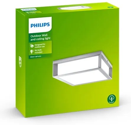 Philips - Kültéri mennyezeti lámpa SKIES 2xE27/14W/230V IP44 szürke
