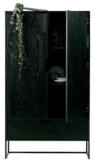 Fekete kőrisfa szekrény 85x149 cm Silas – WOOOD