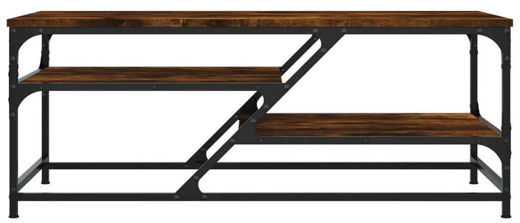 Füstös tölgy színű szerelt fa dohányzóasztal 100 x 49 x 40 cm
