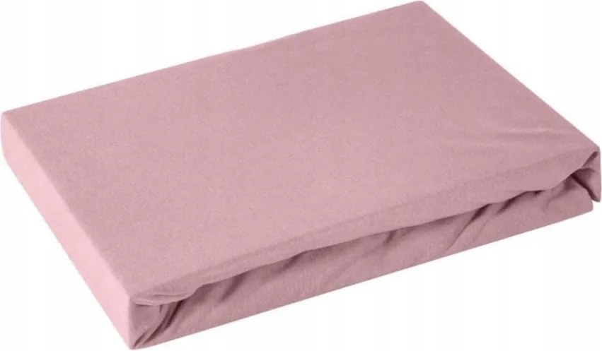 Gumis Jersey Lepedő 160X200 Púderrózsaszín