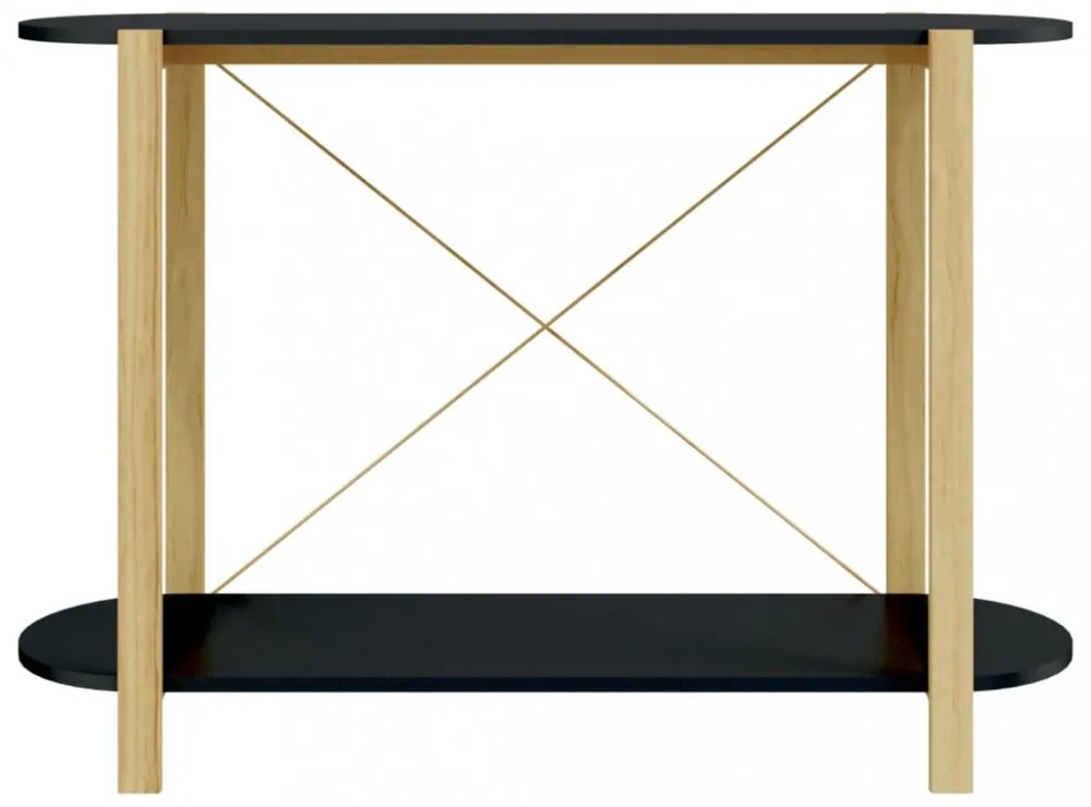 fekete szerelt fa tálalóasztal 110 x 38 x 75 cm
