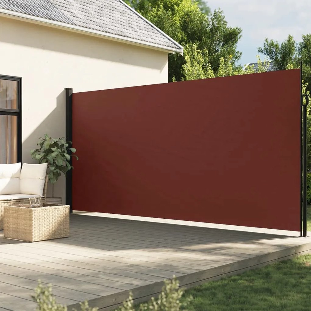 barna behúzható oldalsó napellenző 220 x 500 cm