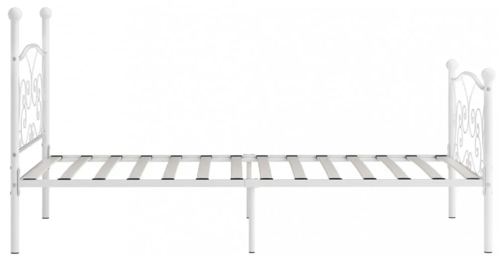fehér fém ágykeret lécezett ágyráccsal 90 x 200 cm